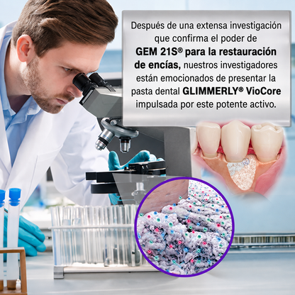 墨西哥 GLIMMERLY® VioCore: pasta dentífrica para el tratamiento de la gingivitis y la periodontitis con veneno de abeja
