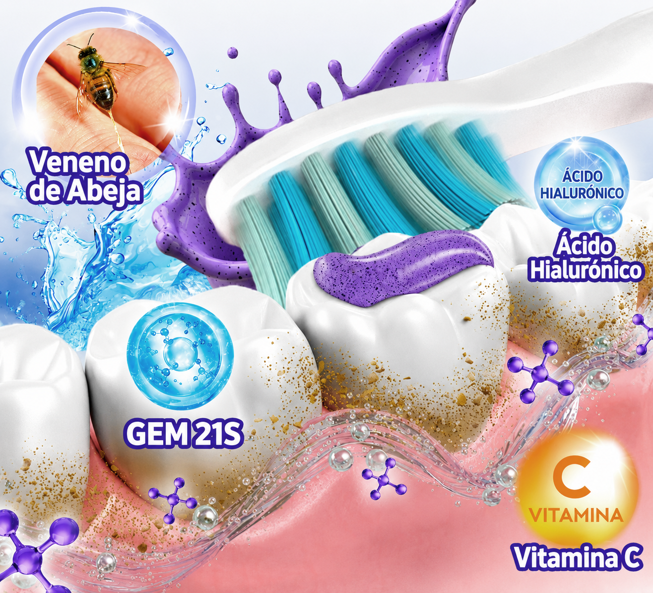 墨西哥 GLIMMERLY® VioCore: pasta dentífrica para el tratamiento de la gingivitis y la periodontitis con veneno de abeja